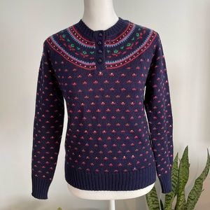 Vintage 80s Nordic style print sweater